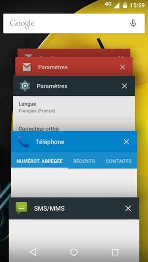 Faites glisser les applis vers la droite pour les fermer