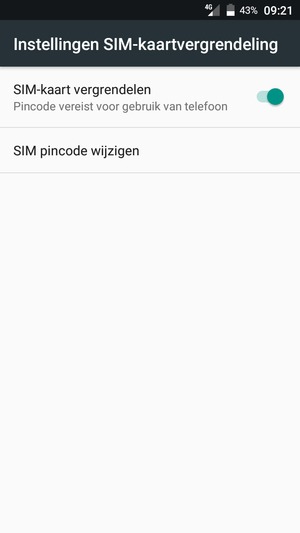 Selecteer SIM pincode wijzigen