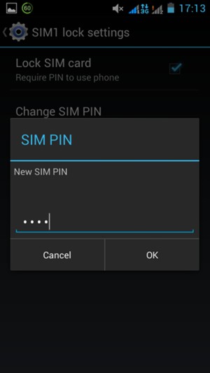 Enter your New SIM PIN and select OK