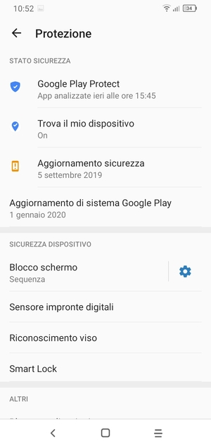 Il tuo telefono è ora protetto dal blocco schermo