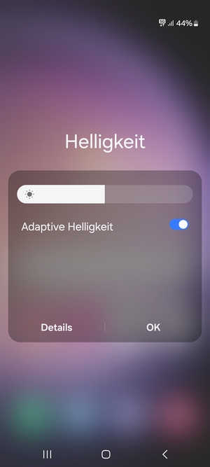 Schalten Sie Adaptive Helligkeit ein und wählen Sie OK