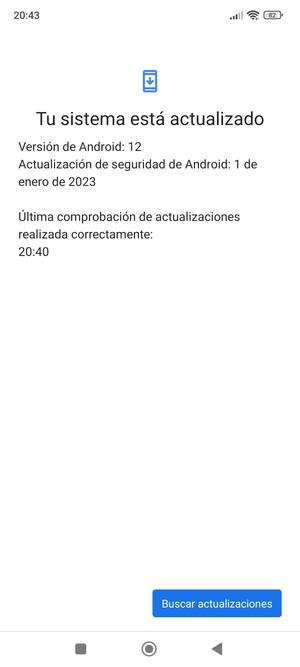 Si su teléfono está actualizado, verá la siguiente pantalla