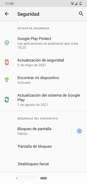 El teléfono ha sido asegurado con un bloqueo de pantalla