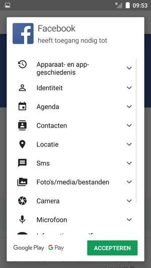 Selecteer ACCEPTEREN
