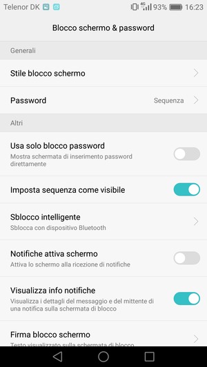 Il tuo telefono è ora protetto dal blocco schermo