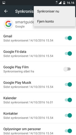 Vælg Synkroniser nu