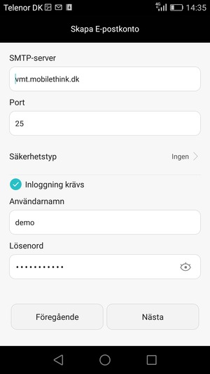 Ange utgående serveradress