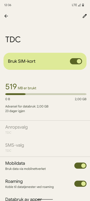 Slå Roaming på eller av