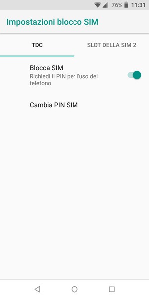 Seleziona Public e Cambia PIN SIM