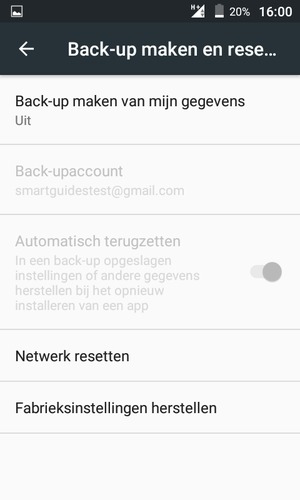 Selecteer Back-up maken van mijn gegevens