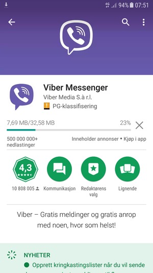 Vent til installasjonen er ferdig