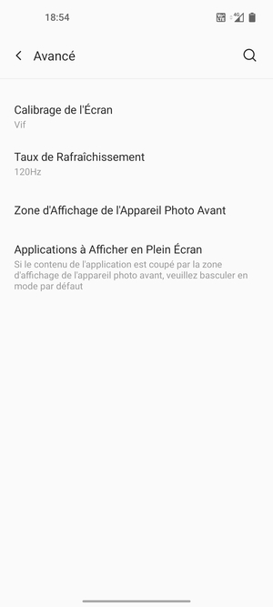 Sélectionnez Taux de Rafraichissement