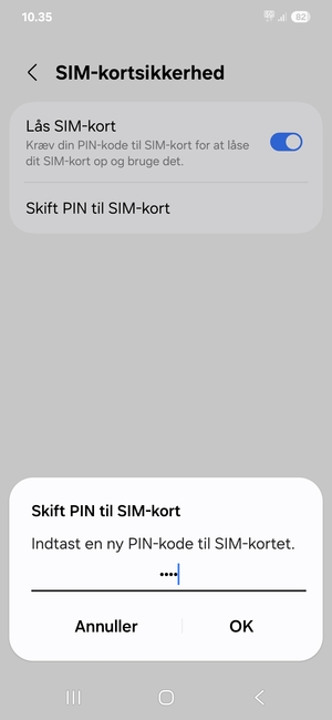 Indtast din Nye PIN-kode til SIM-kort og vælg OK