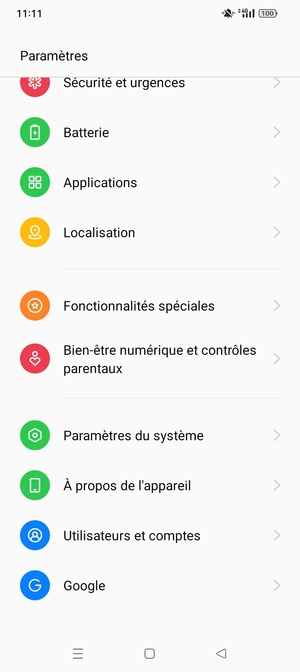 Faites défiler et sélectionnez À propos de l'appareil