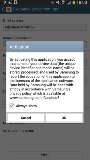 Select OK
