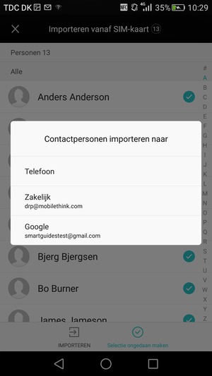 Selecteer uw Google-account