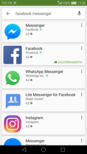 Seleziona l'applicazione