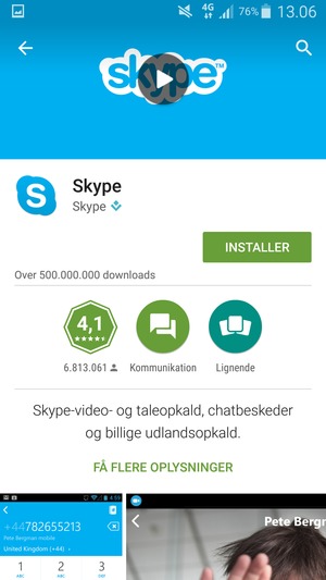 Vælg INSTALLER