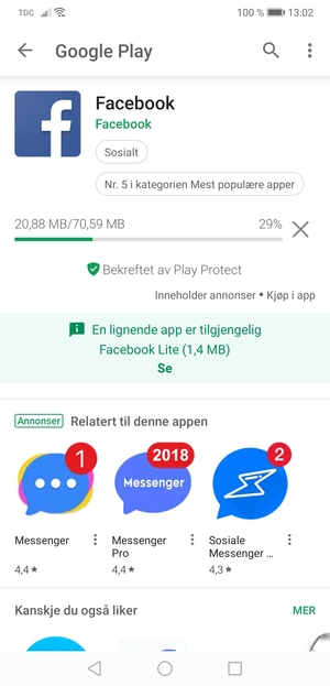 Vent til installasjonen er ferdig