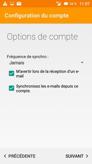 Sélectionnez SUIVANT