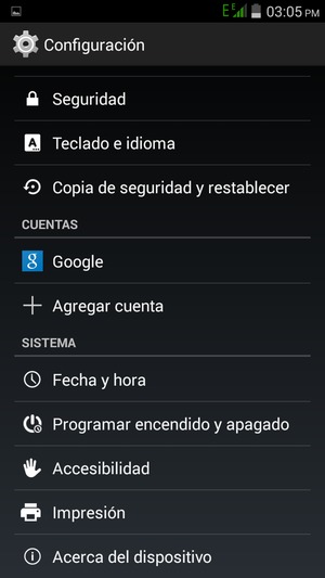 Desplácese y seleccione Acerca del dispositivo