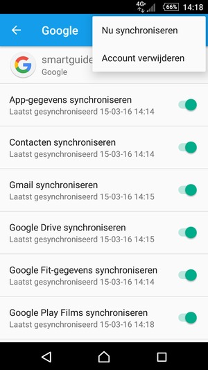 Selecteer Nu synchroniseren