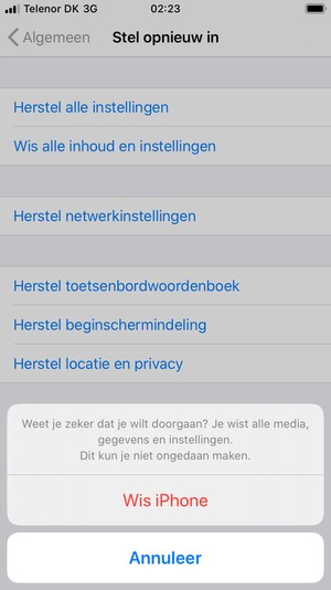 Selecteer Wis iPhone