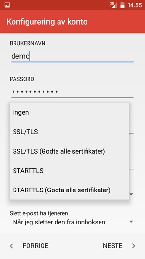 Velg Ingen og NESTE