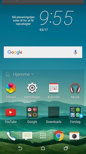 Aktiver topmenuen