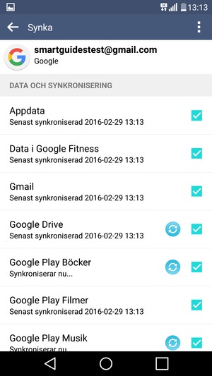 Din information kommer att synkroniseras