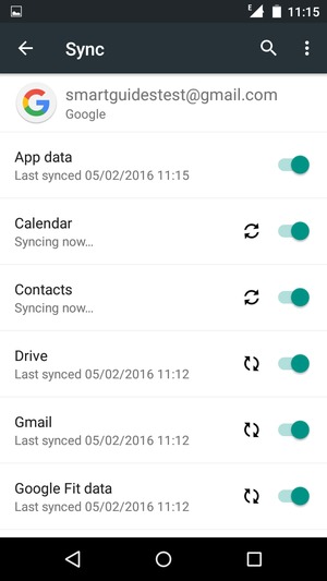 Your information will be synchronised
