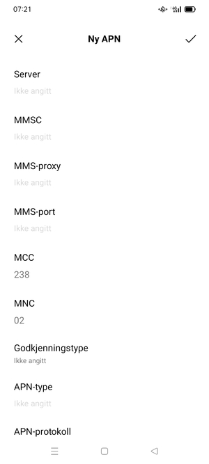 Bla ned og skriv inn MMS-informasjon