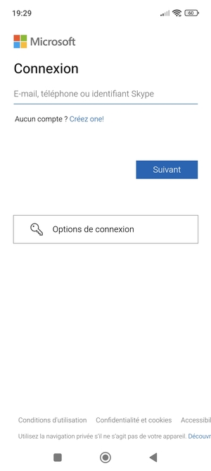 Saisissez votre adresse Hotmail et sélectionnez Suivant