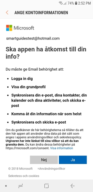 Välj Ja