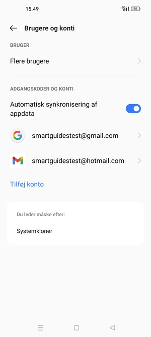 Vælg din Google-konto