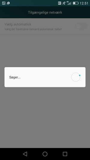 Afvent at søgningen er afsluttet
