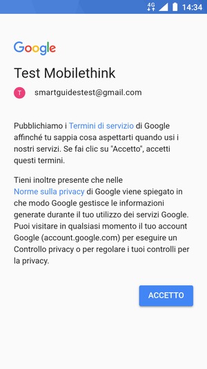 Seleziona ACCETTO