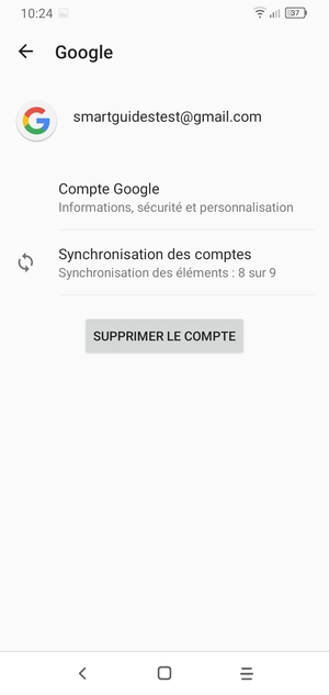 Sélectionnez Synchronisation des comptes