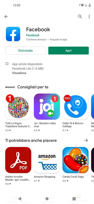 Seleziona Apri