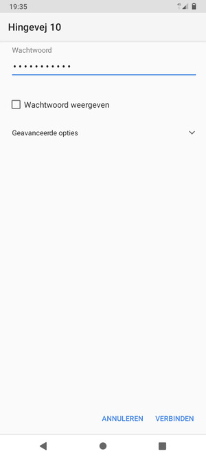 Voer het WiFi-wachtwoord in en selecteer VERBINDEN