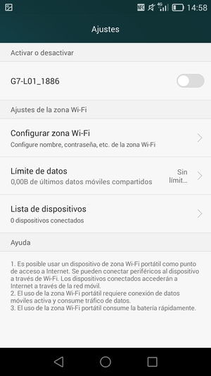 Seleccione Configurar zona Wi-Fi