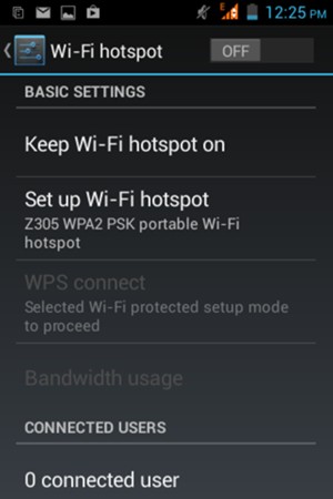 Select Set up Wi-Fi hotspot