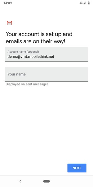 Give your account a name and enter your name. Select NEXT