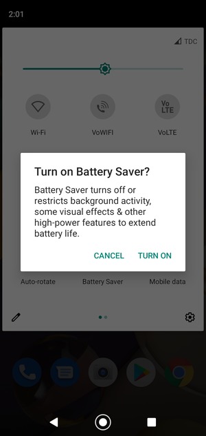 Select Turn on