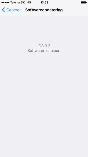 Hvis din iPhone er opdateret, vil du se følgende skærmbillede
