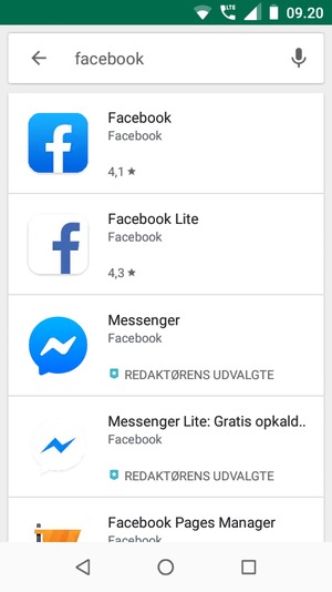 Vælg appen