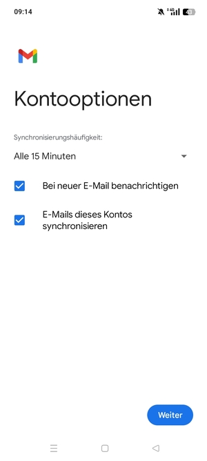 Wählen Sie Weiter