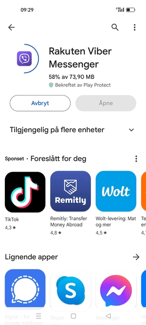 Vent til installasjonen er ferdig