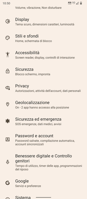 Scorri e seleziona Geolocalizzazione
