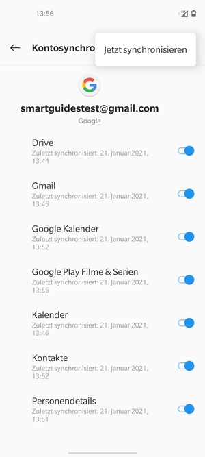 Wählen Sie Jetzt synchronisieren